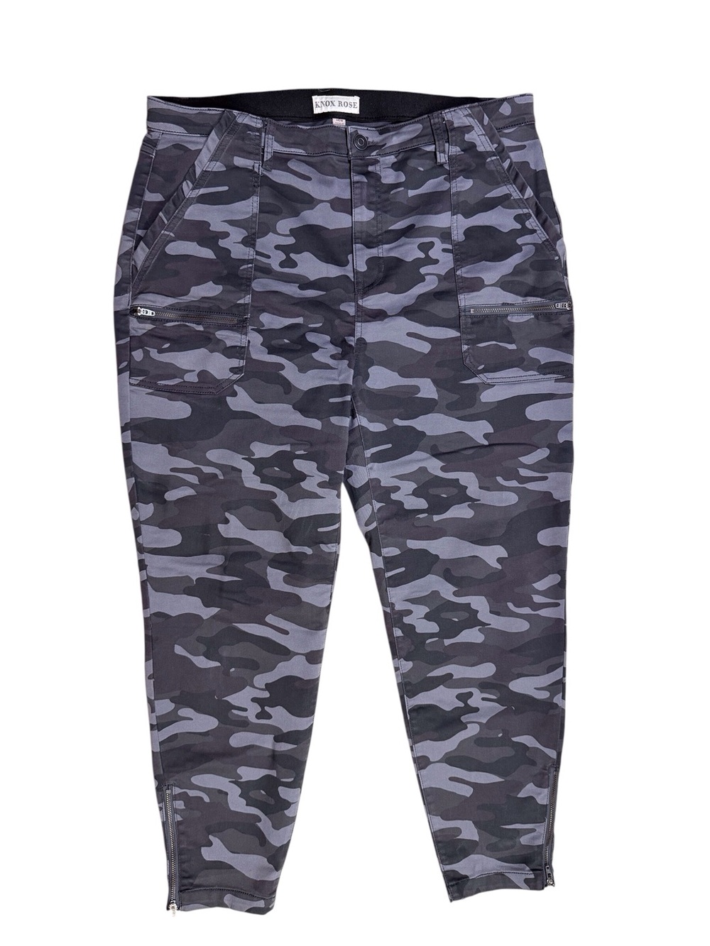 Knox Rose gray camouflage cargo utility ankle pants women’s size 16W
